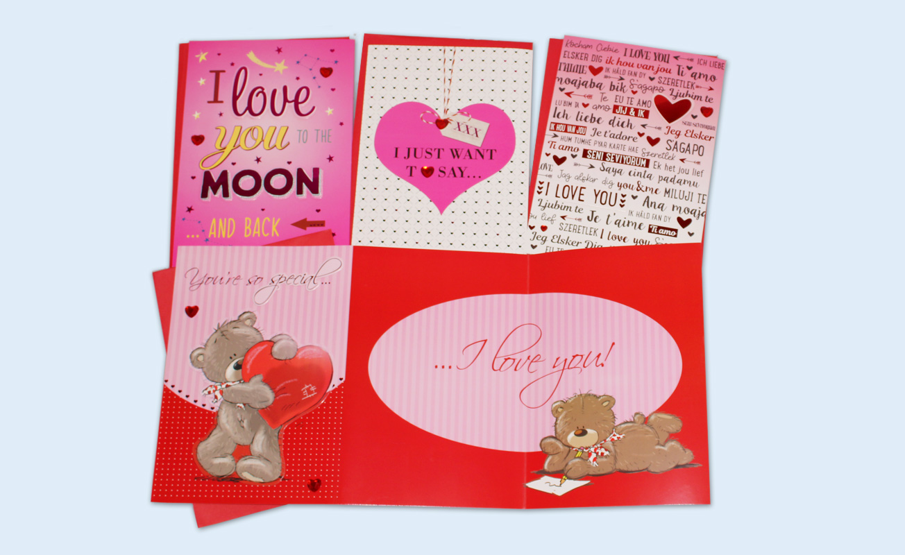 three folded valentine