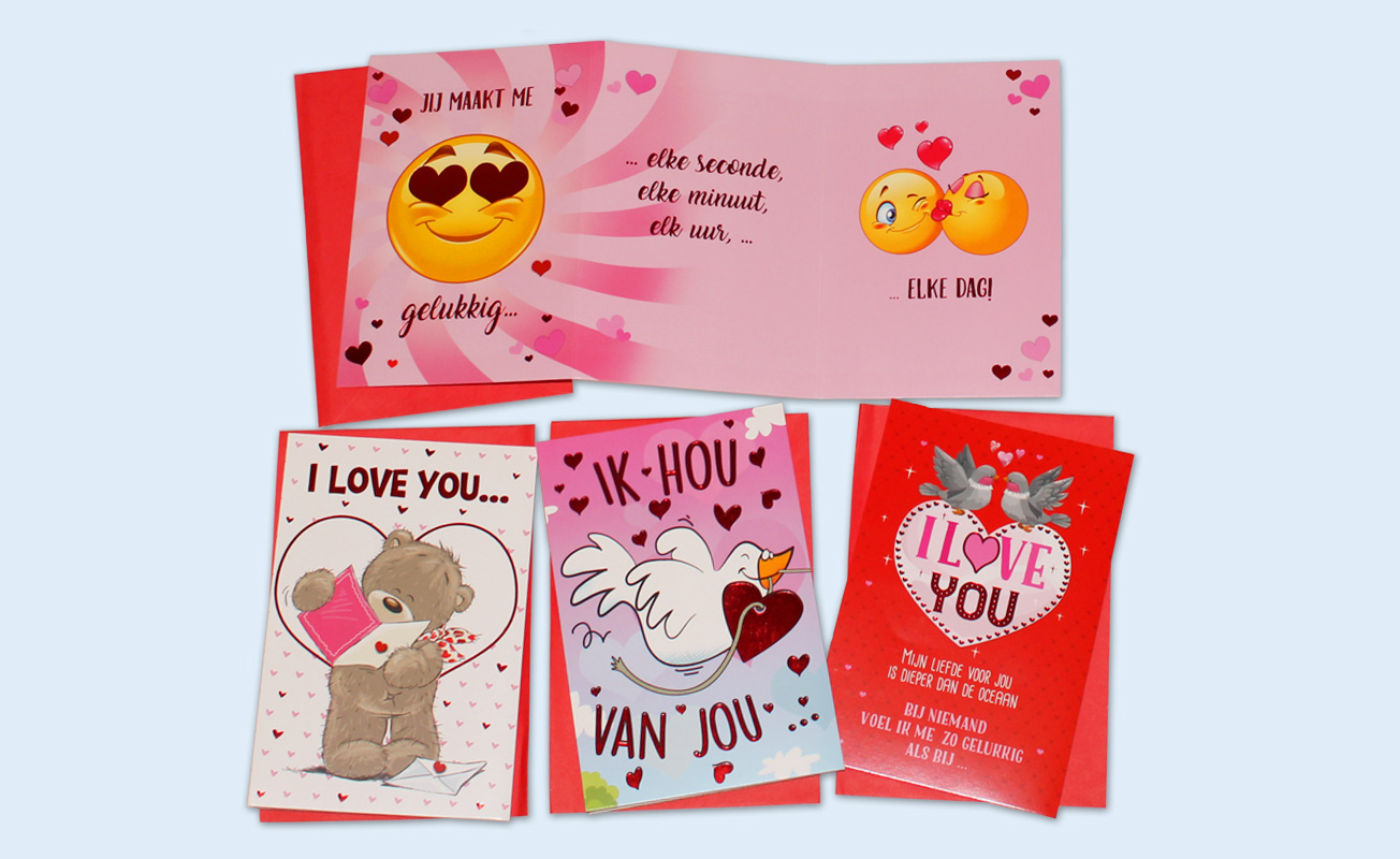 three folded valentine